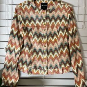 MISSGUIDED Multicolor Zigzag Blouse